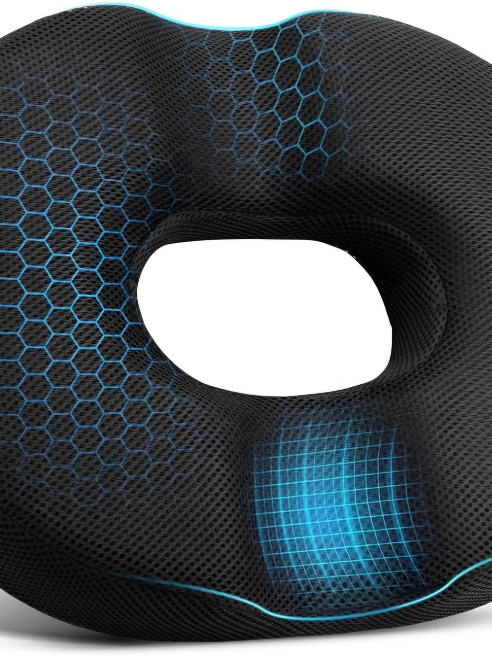Black & Blue Memory Foam Donut Cushion for VR Comfort